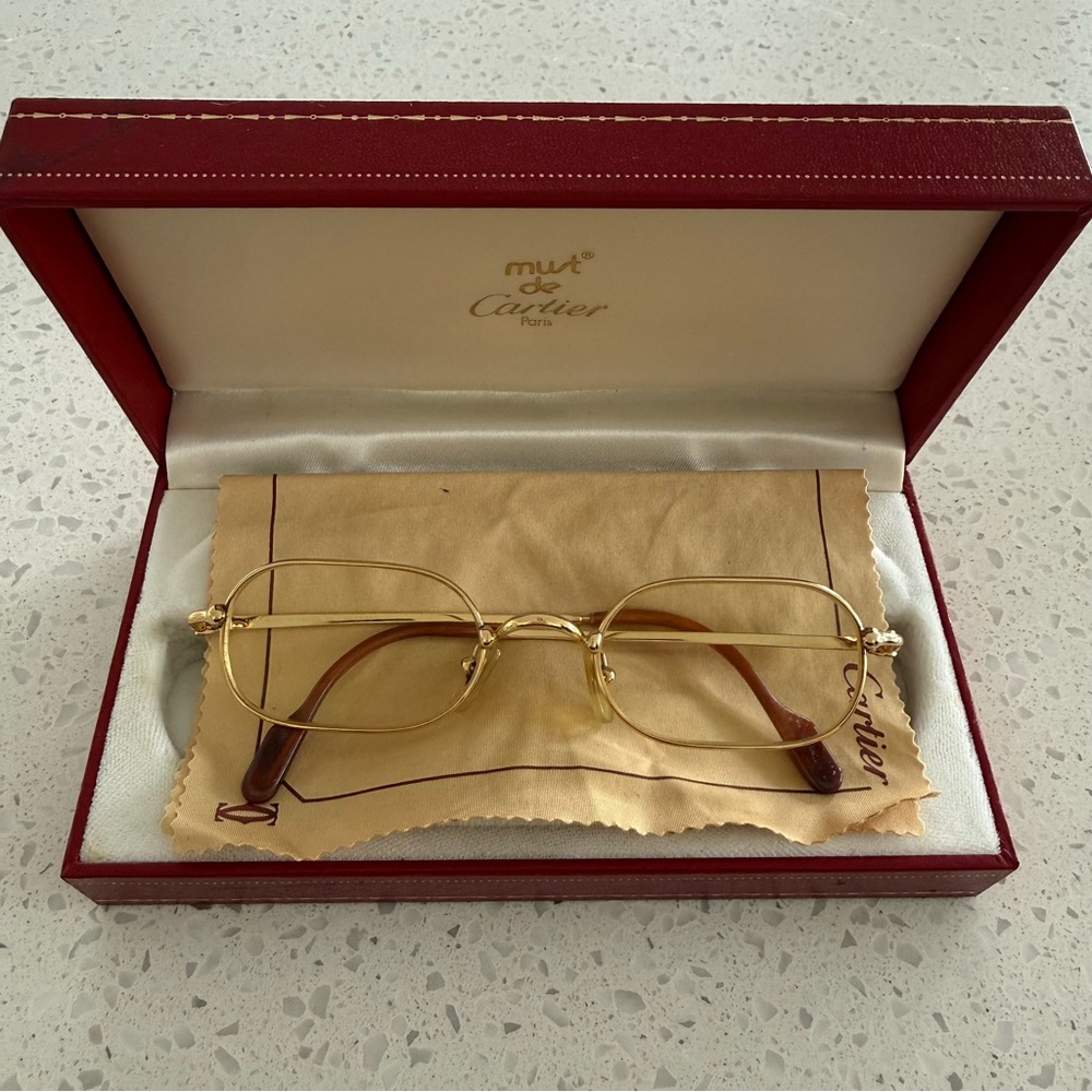 Authentic and Vintage Cartier Orfy Gold Glasses